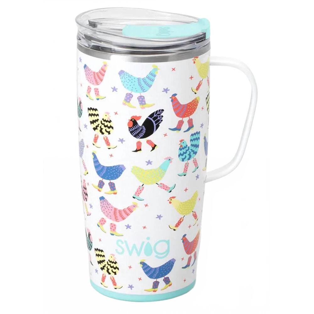 NEW SWIG LIFE sip in travel mug - 22oz in funky chicken